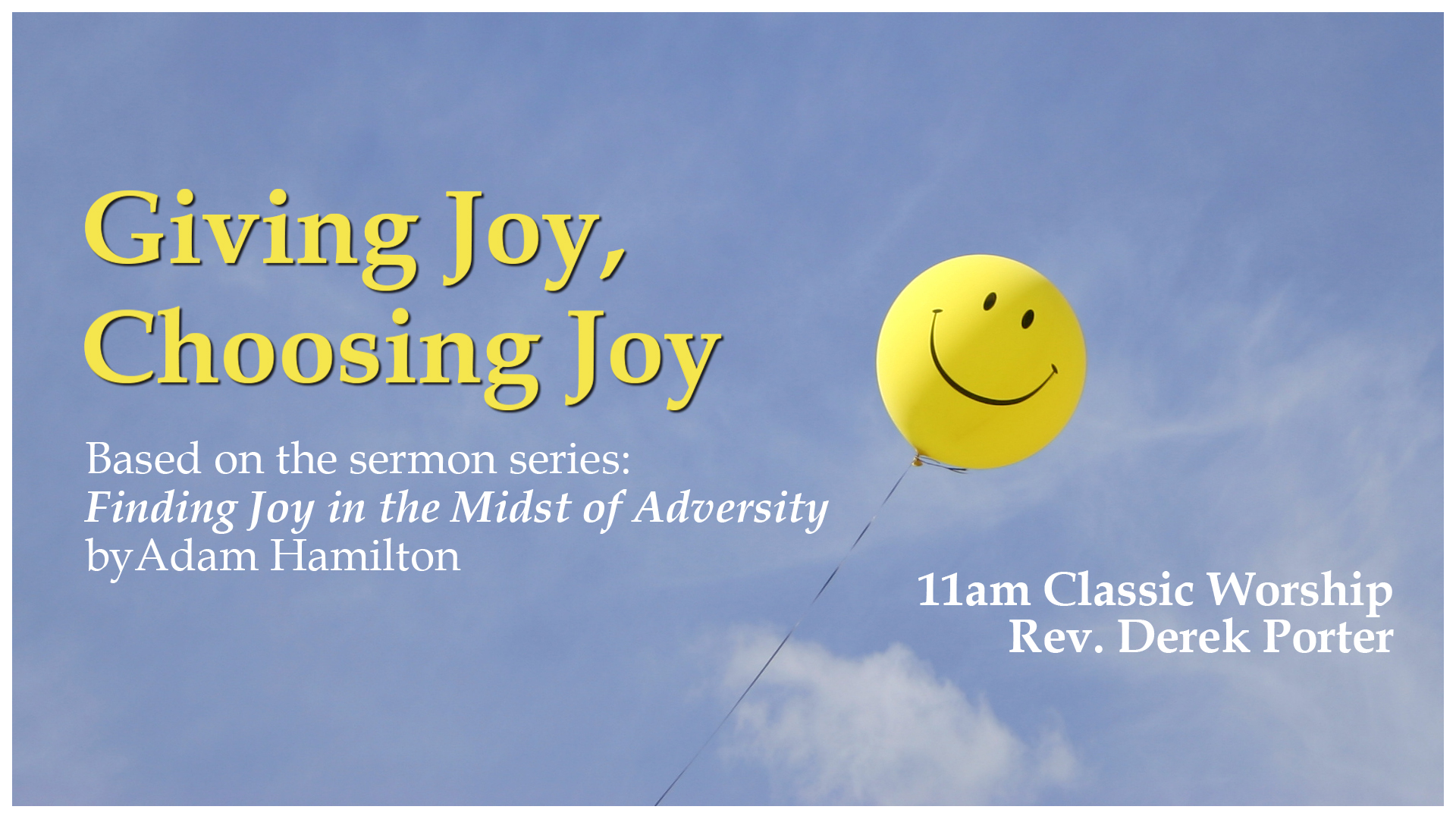 Giving Joy, Choosing Joy